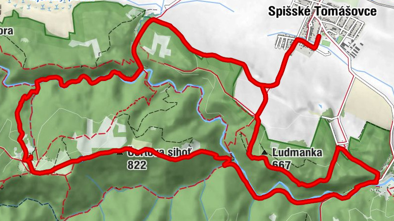 Spišské Tomášovce - Ľudmanka - Čertova sihoť - Bufet Kláštorisko