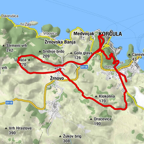 Korčula - Cvjetno naselje - Sv. Luka - Sv. Nikola