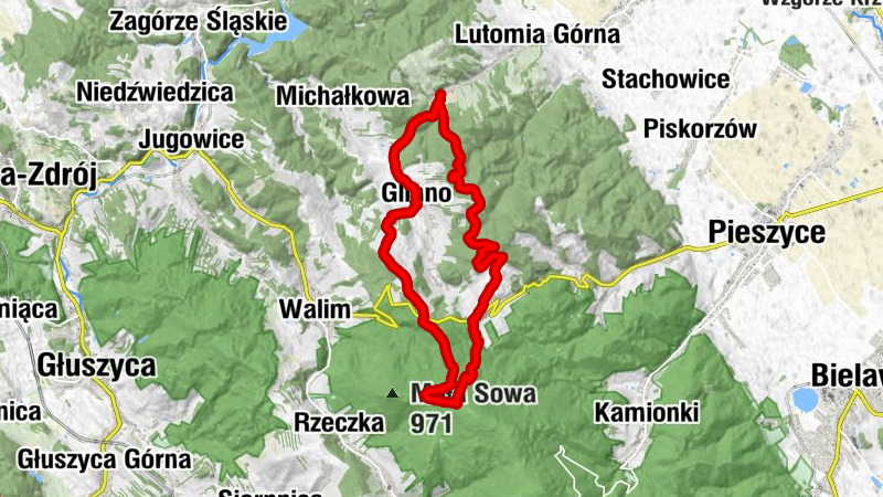 Lutomia Górna - Kokot - Wielka Sowa - Glinno