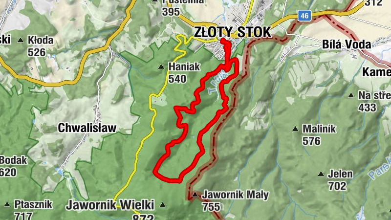 Złoty Stok - Humel - Dębowe Zbocze - Góra Krzyżowa
