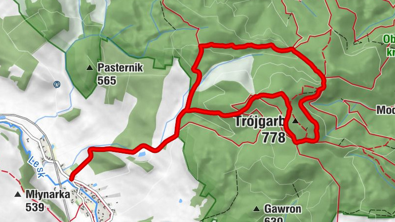 Witków - Przełęcz pod Trójgarbem - Trójgarb - Stare Bogaczowice