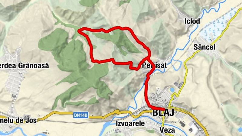 Blaj - Petrisat - Pădure