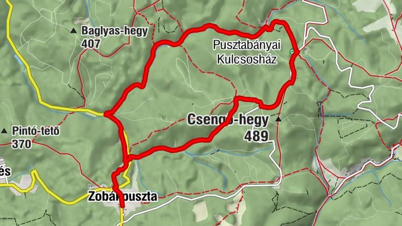 Zobákpuszta - Csurgó - Pusztabánya - Pusztabányai Kulcsosház