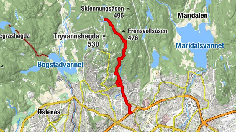 Oslo - Lillevinderen - Ris - Slemdal