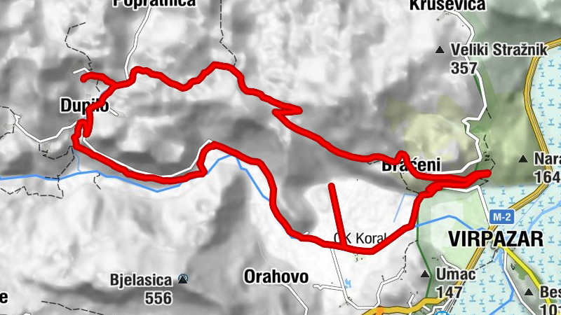 Virpazar - Braćeni - Dupilo