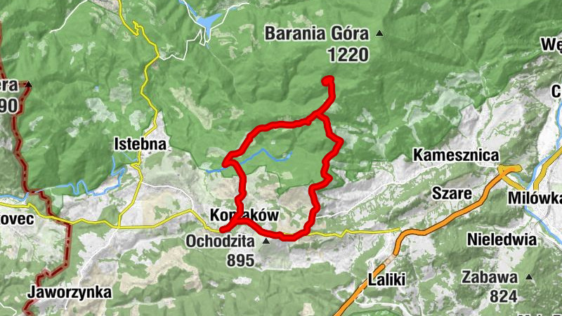 Dachtony - Schronisko PTTK na Przysłopie pod Baranią Górą - Karolówka - Koczy Zamek