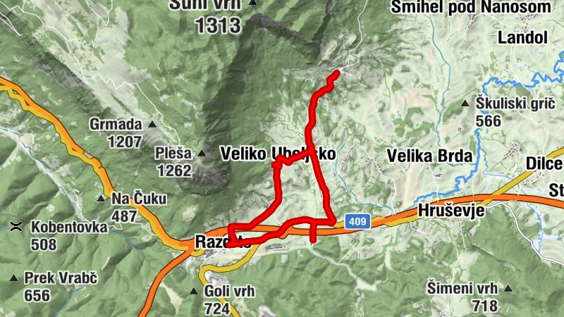 Razdrto - Hrib - Dolnji grič - Kres