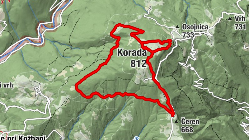 Kanal - Korada - Zavetišče na Koradi