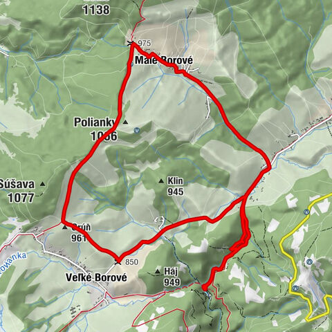 Malé Borové - Novoť - Veľké Borové - Grúň