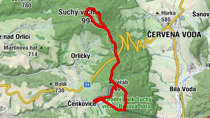 Kramářova chata - Suchý vrch - Buková hora - Kramářova chata na Suchém vrchu