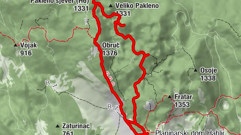 Planinarski dom Hahlić - Obruč - Pakleno sjever (H6) - Pakleno (H7)