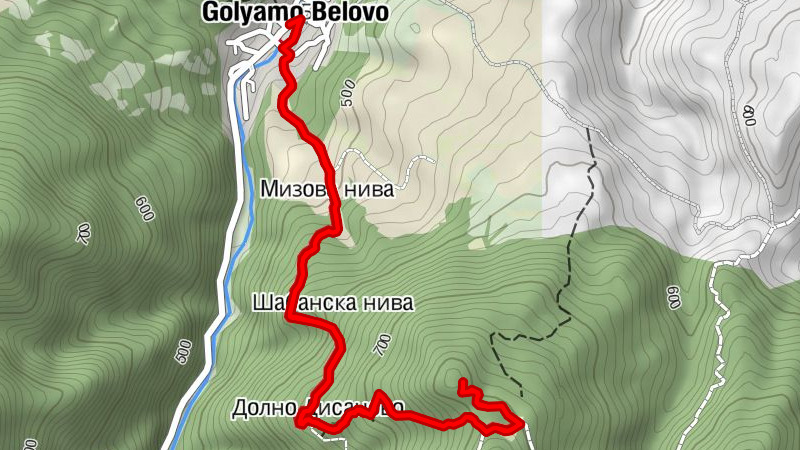 Голямо Белово - Шабанска нива - Долно Дисаново - Св.Спас