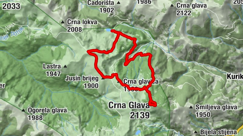 Katun Šiška - Crna Glava - Crna glavica - Jusin brijeg