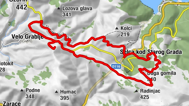 crkva Rođenja Blažene Djevice Marije - Duga gomila - kapela sv. Dominiku i Petronili - Selca kod Starog Grada