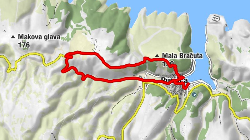 Pučišća - Crkva Gospe od Batka - Mala Bračuta - Crkva Sv. Jurja
