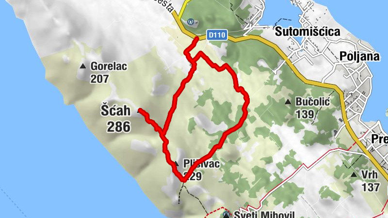 Lukoran - Šćah - Plišivac - Sutomišćica