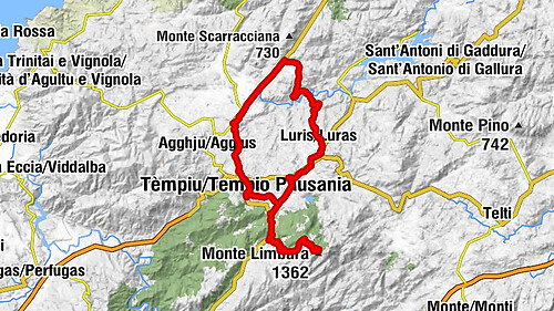 Rennrad Sardinien Monte Limbara Runde