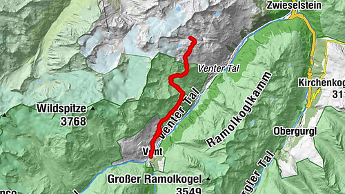 Höhenweg Tiefenbach - Bergsteigerdorf Vent