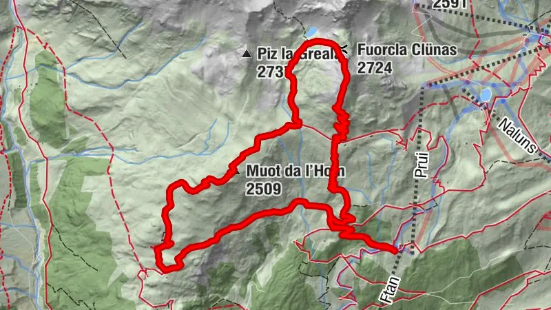 Senda Piz Clünas: Ftan, Prui – Piz Clünas – Ftan, Prui (660)