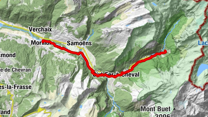Mountain bike itinerary: Morillon > le Fer-à-Cheval