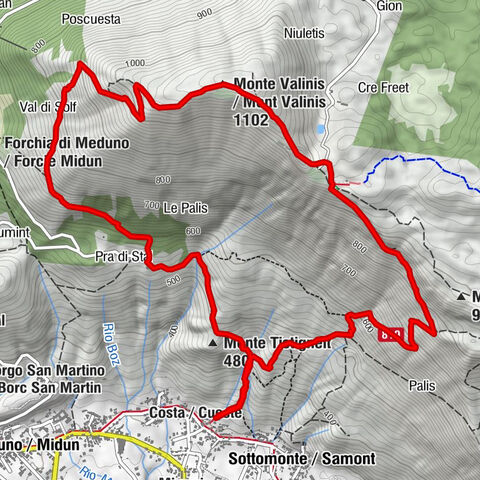 Rundweg Monte Valinis von Sottomonte
