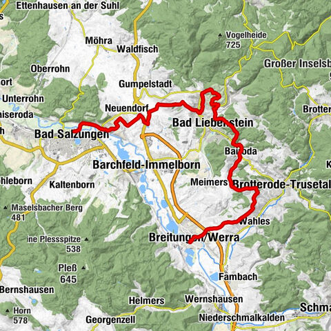 Fernwanderweg - Werra Burgen Steig X5 - Etappe 7 - Von Breitungen nach Bad Salzungen