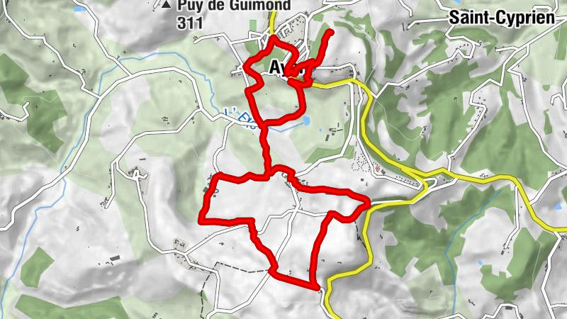 Wanderung der Côteaux d'Ayen