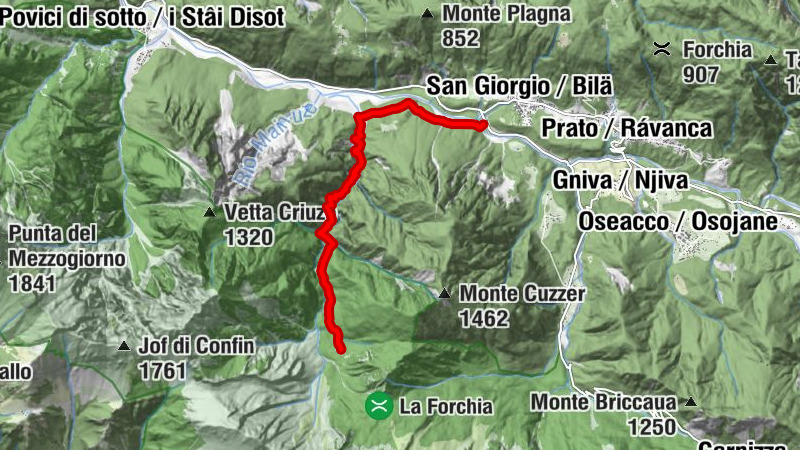 Das Tal und die Hütte von Rio Nero