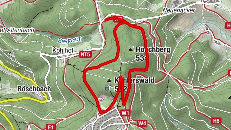 Wilhelmsfeld Tour 1-blaue Strecke