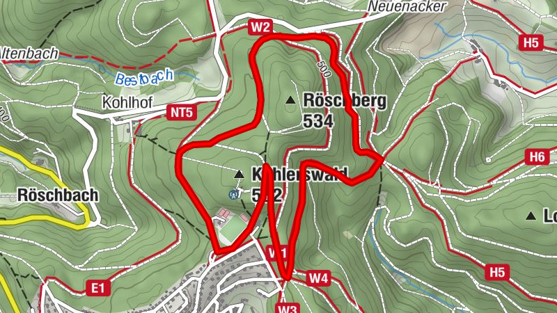Wilhelmsfeld Tour 2-Grüne Strecke