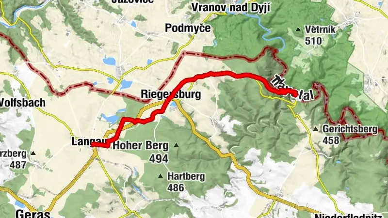 Thayatalweg 630 - 11. Etappe: Langau - Hardegg