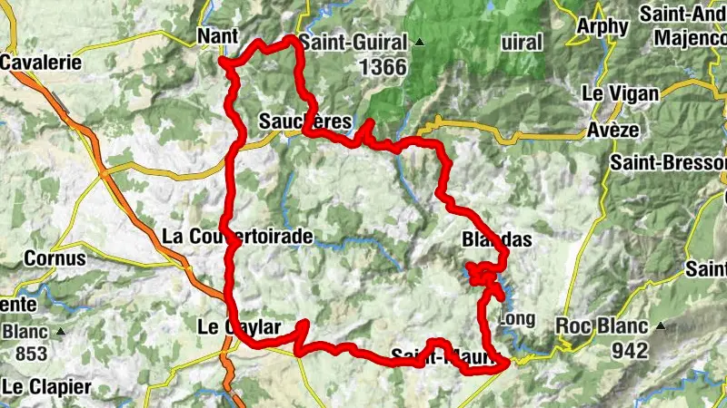 RADTOUR DURCH DEN ZIRKUS VON NAVACELLES - ABFAHRT LE CAYLAR