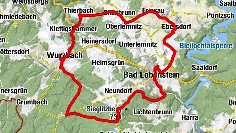 Radtour - 19 - "Radrunde zwischen Rennsteig und Bad Lobenstein" - Thüringen