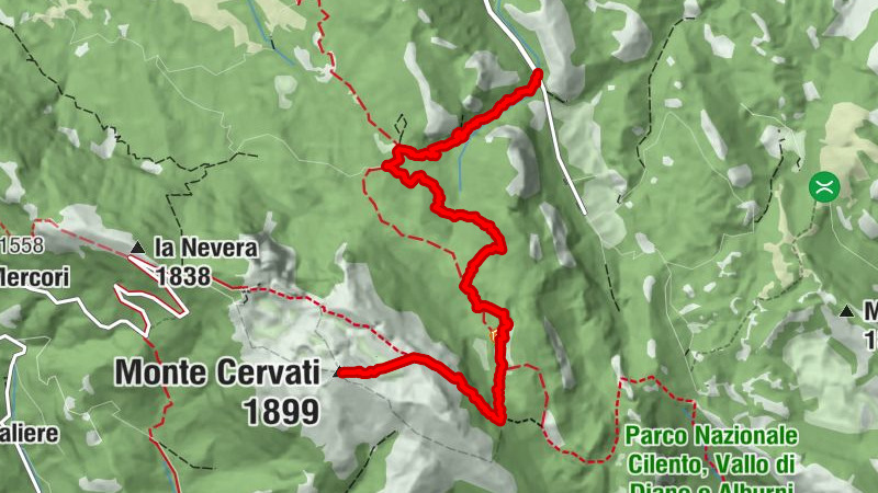 Wikiloc - Parcheggio vicino Vallicelli - Rifugio Cervati - Monte Cervati