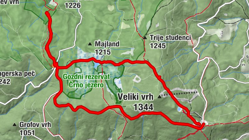 Trije kralji-Osankarca-Spomenik poh. bataljonu-Črno jezero-Trije kralji