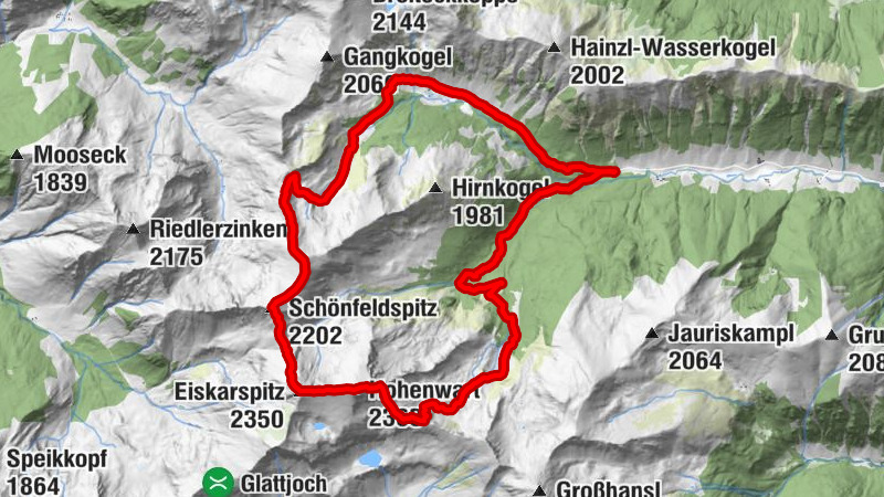 Schönfeldspitz, Eiskarspitz, Hohenwart ab Hainzl