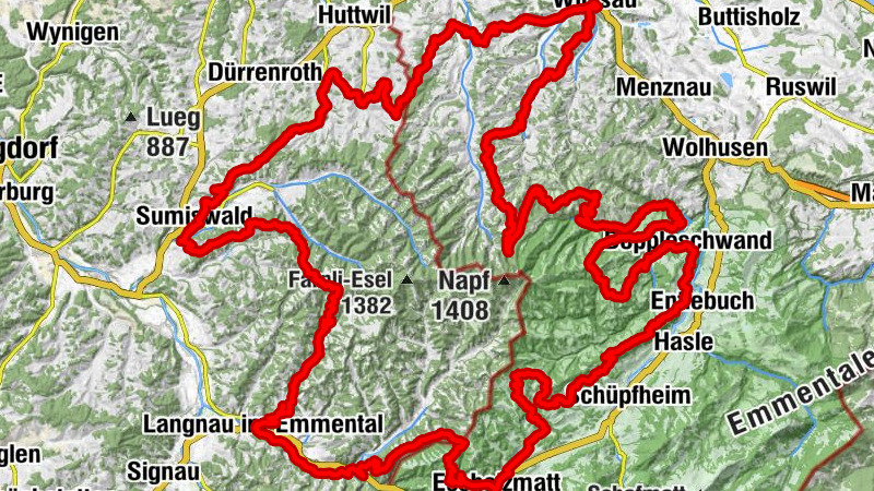 Herzschlaufe Napf (SchweizMobil Route 399)