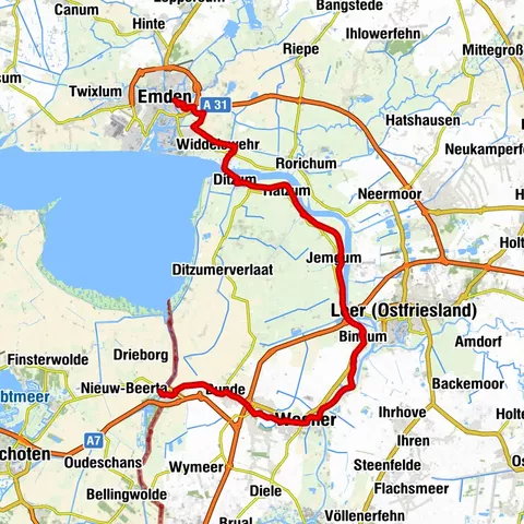 Nordseeküsten-Radweg Etappe 01 - Bad Nieuweschans bis Emden
