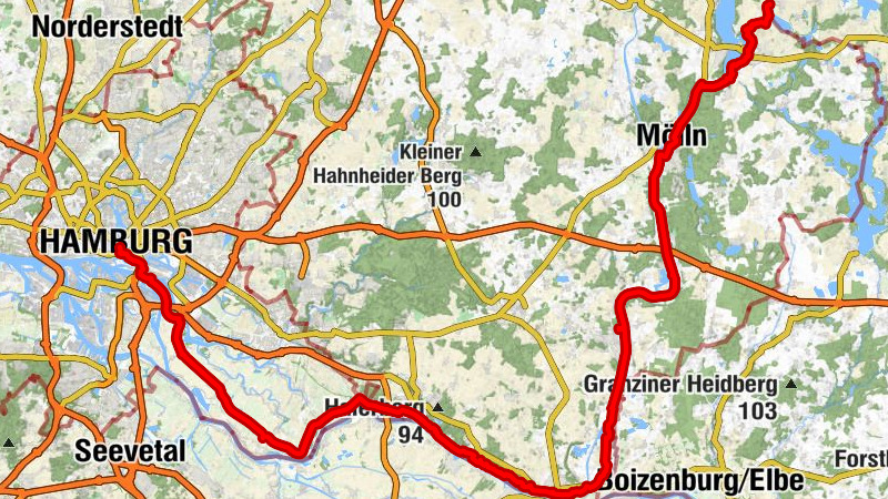 Radfernweg Hamburg Rügen
