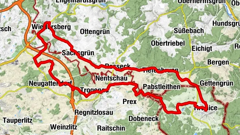 Radfahren am Grünen Band: große Rundtour zwischen Ebmath und Wiedersberg