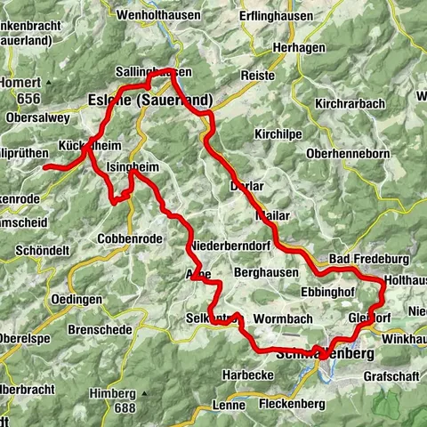 Die Kurzvariante des SauerlandRadring - 54 km