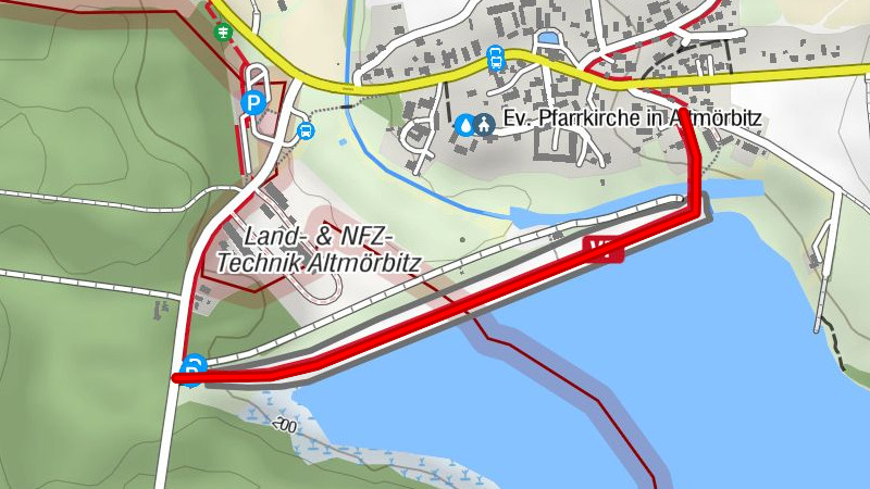 Lehrpfad auf dem Damm der Schömbachtalsperre