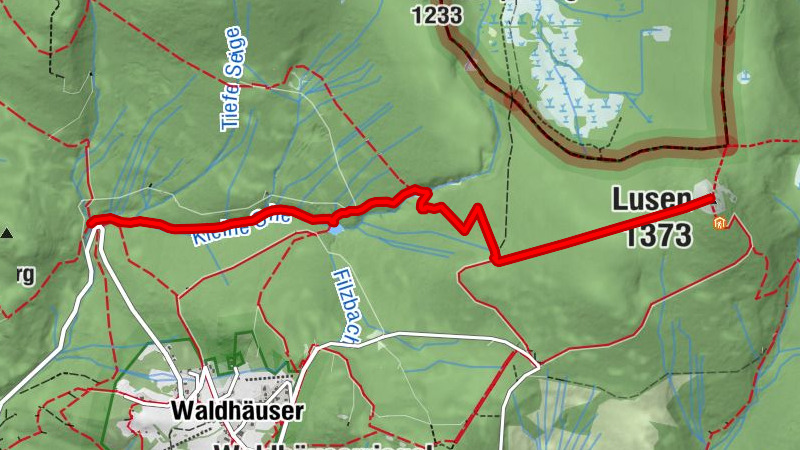 Wanderlinie Ranne (Fredenbrücke - Lusen)
