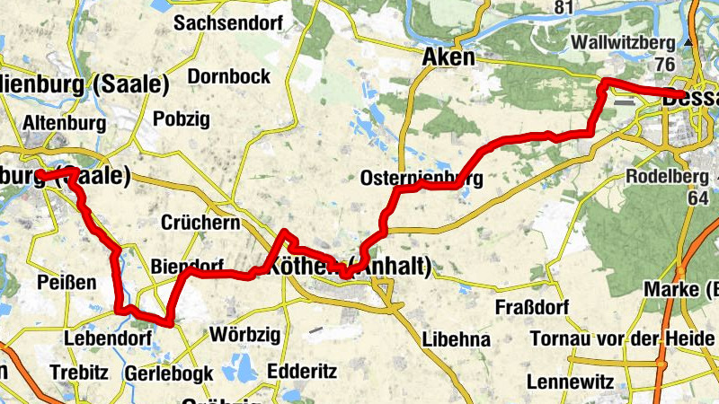 Europaradweg R1: Etappe Bernburg (Saale)-Dessau-Roßlau