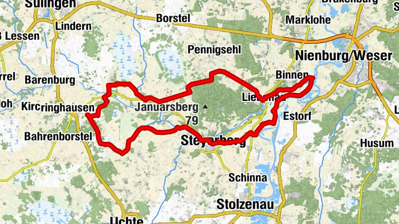 11. Tour Ellerburg Aue Radweg: Rundfahrt Kirchdorf - Mündung Große Aue in die Weser