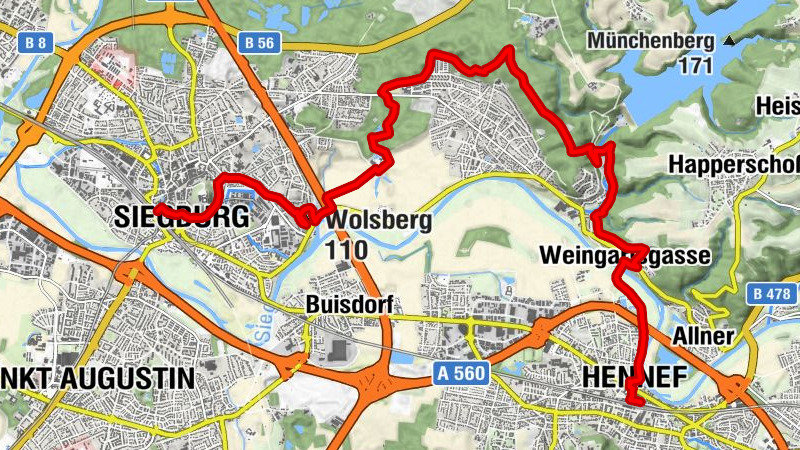 Naturweg rhein-Sieg Etappe, eins, Siegburg, Hennef