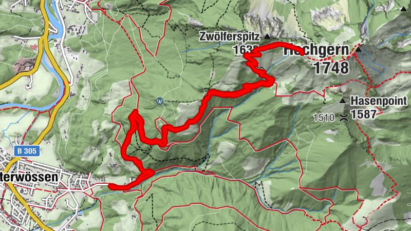 Unterwössen Hochgern, Roßkopf,Zwölferspitz, Paraglider Startplatz