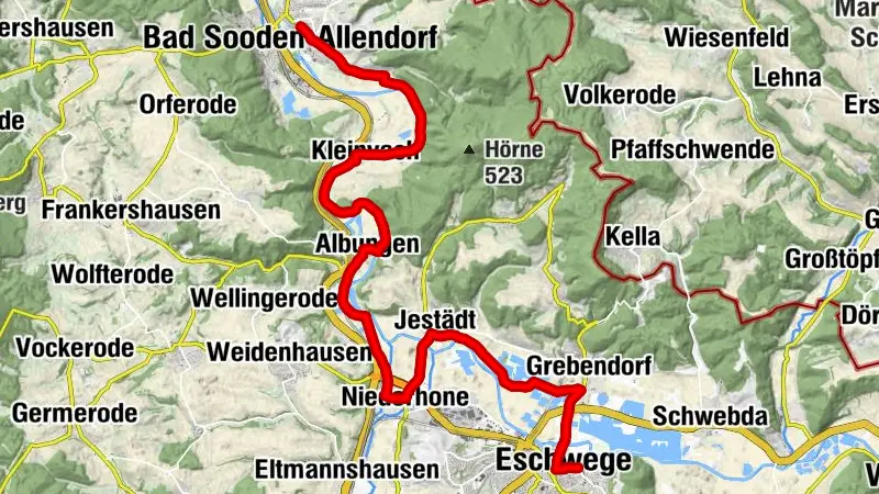 Werratal-Radweg - Abschnitt 4: Von Eschwege nach Bad Sooden-Allendorf
