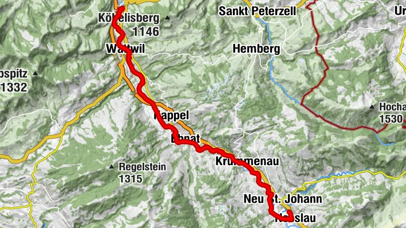 Thur- und Neckerweg, Etappe 2, Nesslau - Lichtensteig