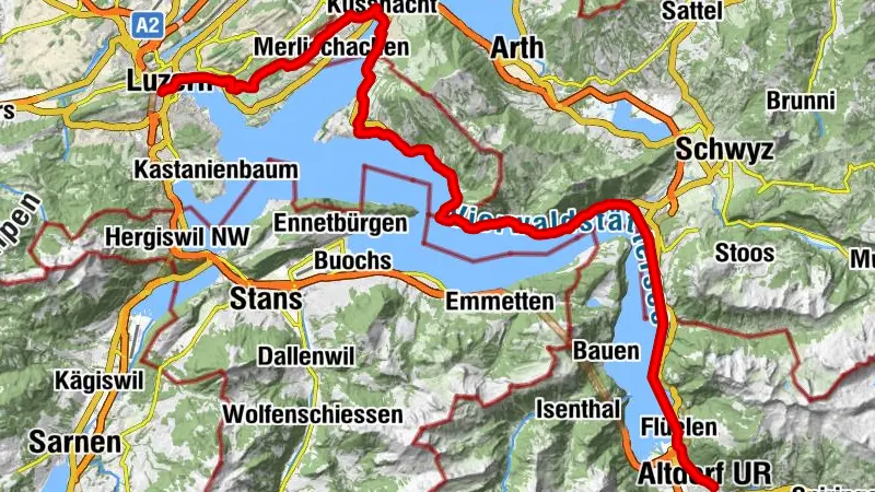 Route «1291» Etappe 1: Luzern – Altdorf (Schifffahrt von Brunnen nach Flüelen)